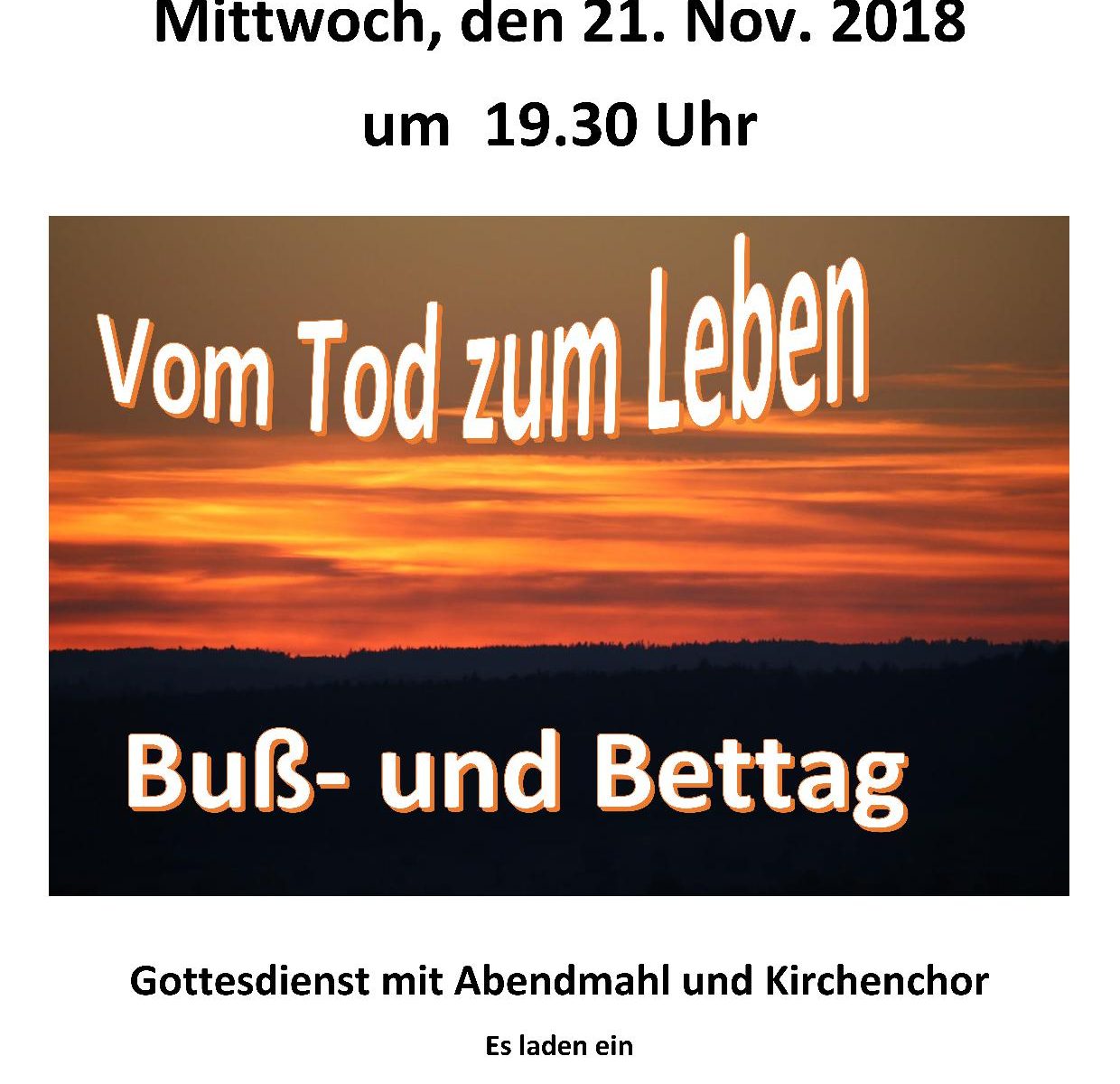 Gottesdienst Zu Buss Und Bettag Evangelische Kirchengemeinde
